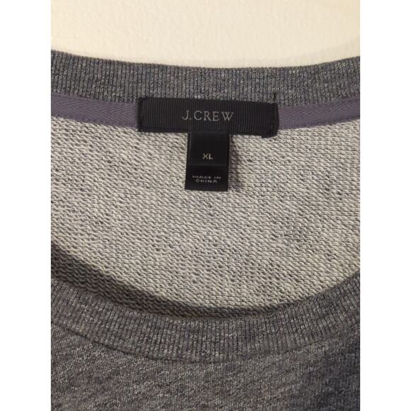 J.Crew Gray Blue Pleated Fringe Long Sleeve Crewneck Sweatshirt Sz XL solid - Picture 3 of 6